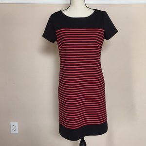 Laundry by Shelli Segal Striped Zipper Dress 8